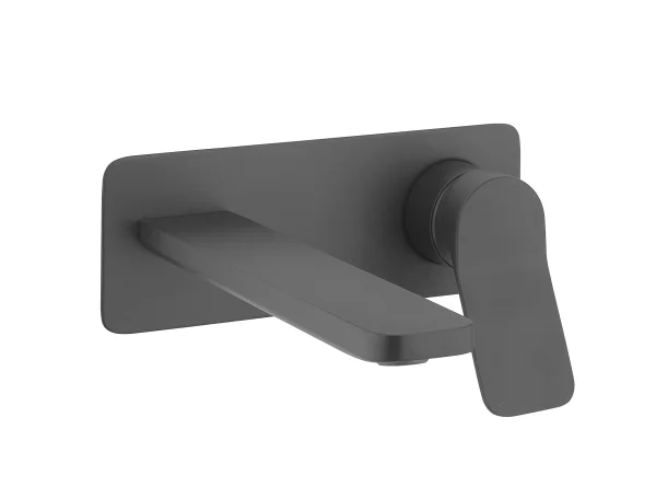 Crosswater Glide II Basin Set Single Plate Wall Mounted Slate