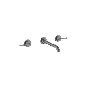 Crosswater 3ONE6 Lever Basin 3 Hole Set Wall Mounted Stainless Slate