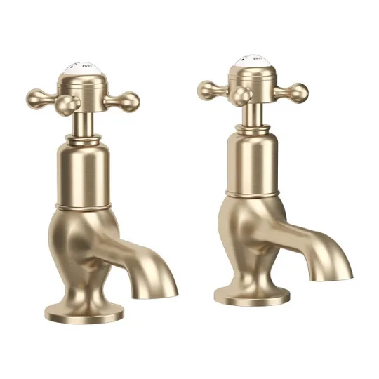 Crosswater Belgravia Crosshead Cloakroom Basin Taps Brushed Brass detail view - Image 2