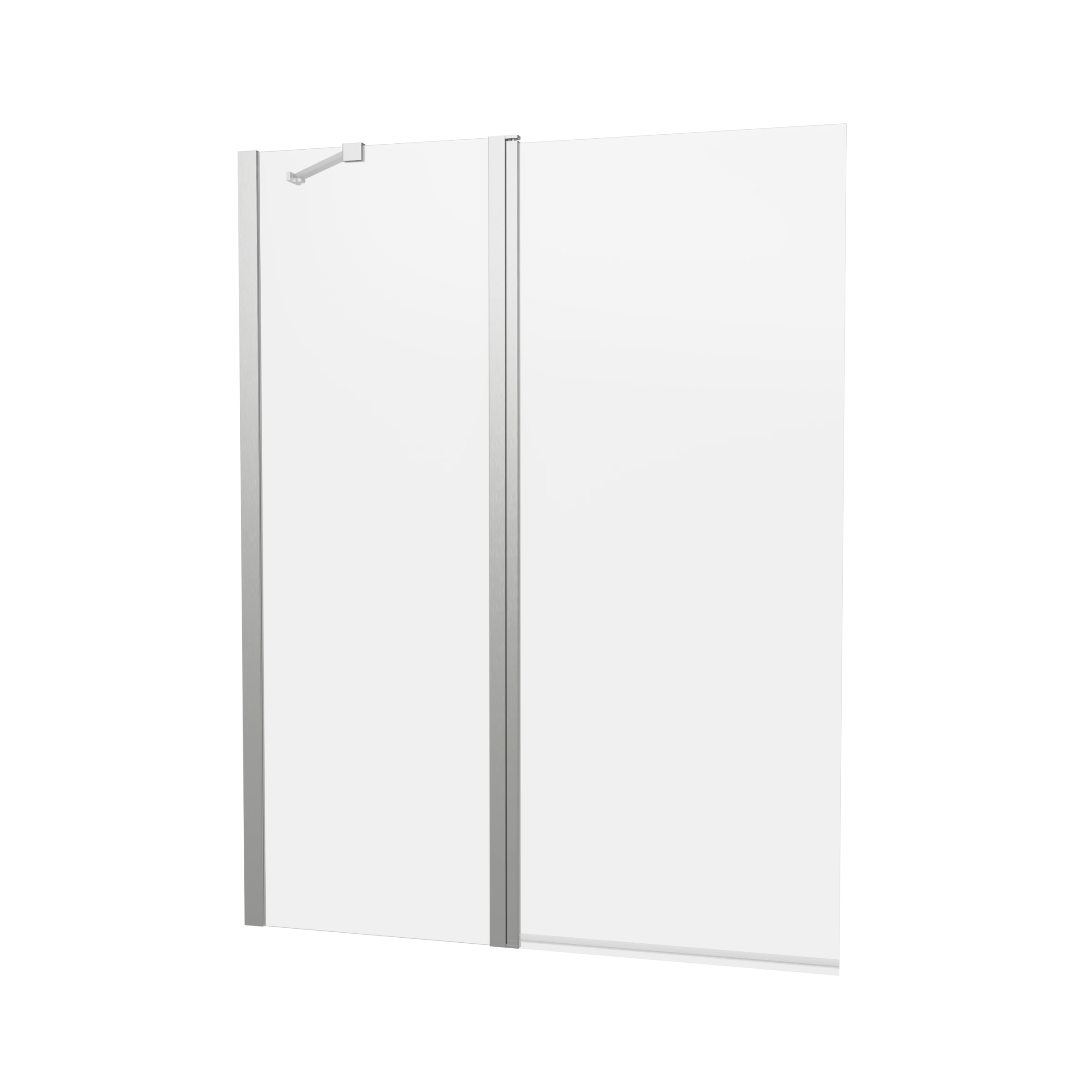 Crosswater Clear 6 Double Bath Screen 1150 Brushed Nickel