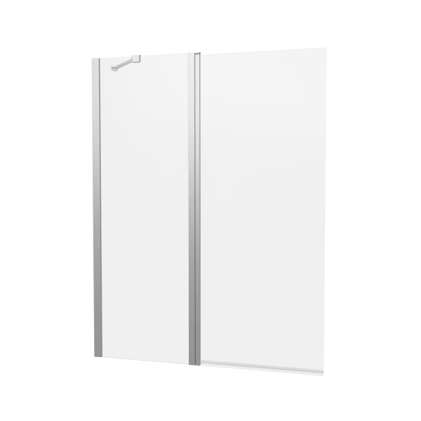 Crosswater Clear 6 Double Bath Screen 1150 Brushed Nickel