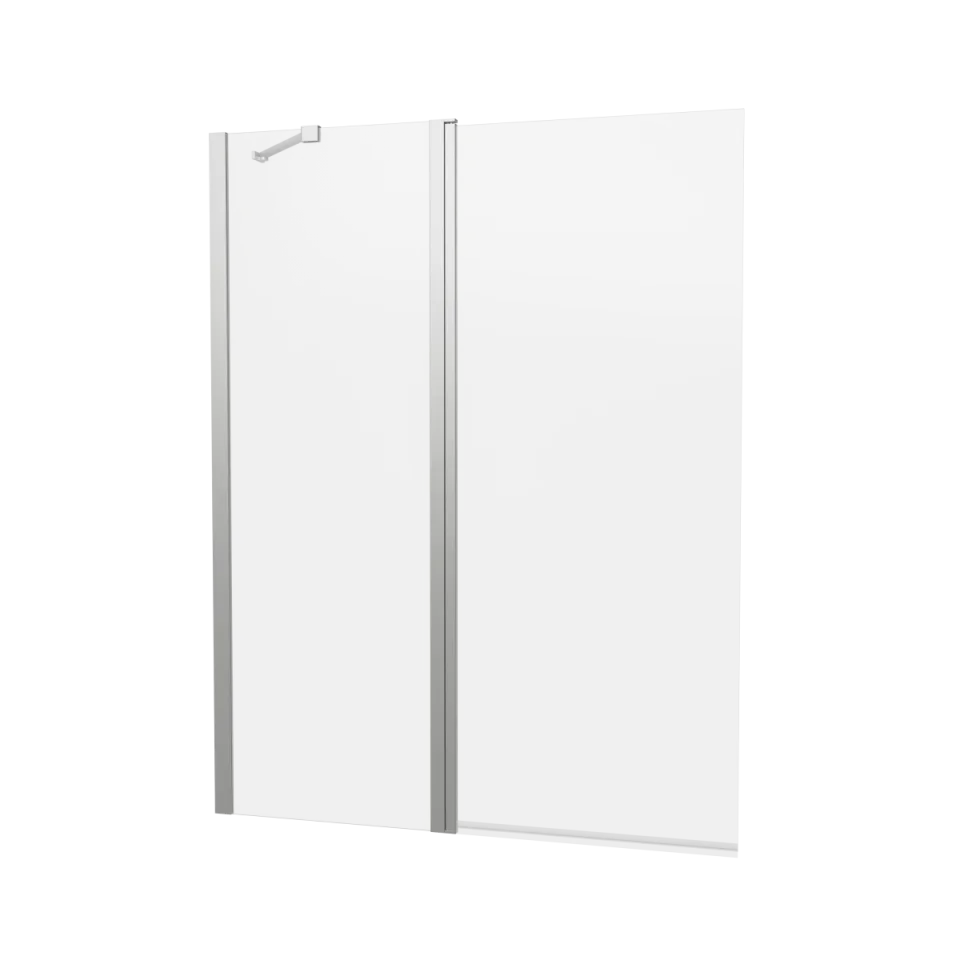 Crosswater Clear 6 Double Bath Screen 1150 Brushed Nickel product image - Image 1