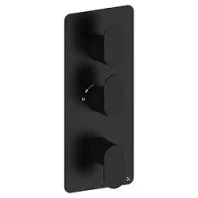 Crosswater Drift 2 Outlet 3 Handle Portrait Valve & Trimset Matt Black detail view - Image 2