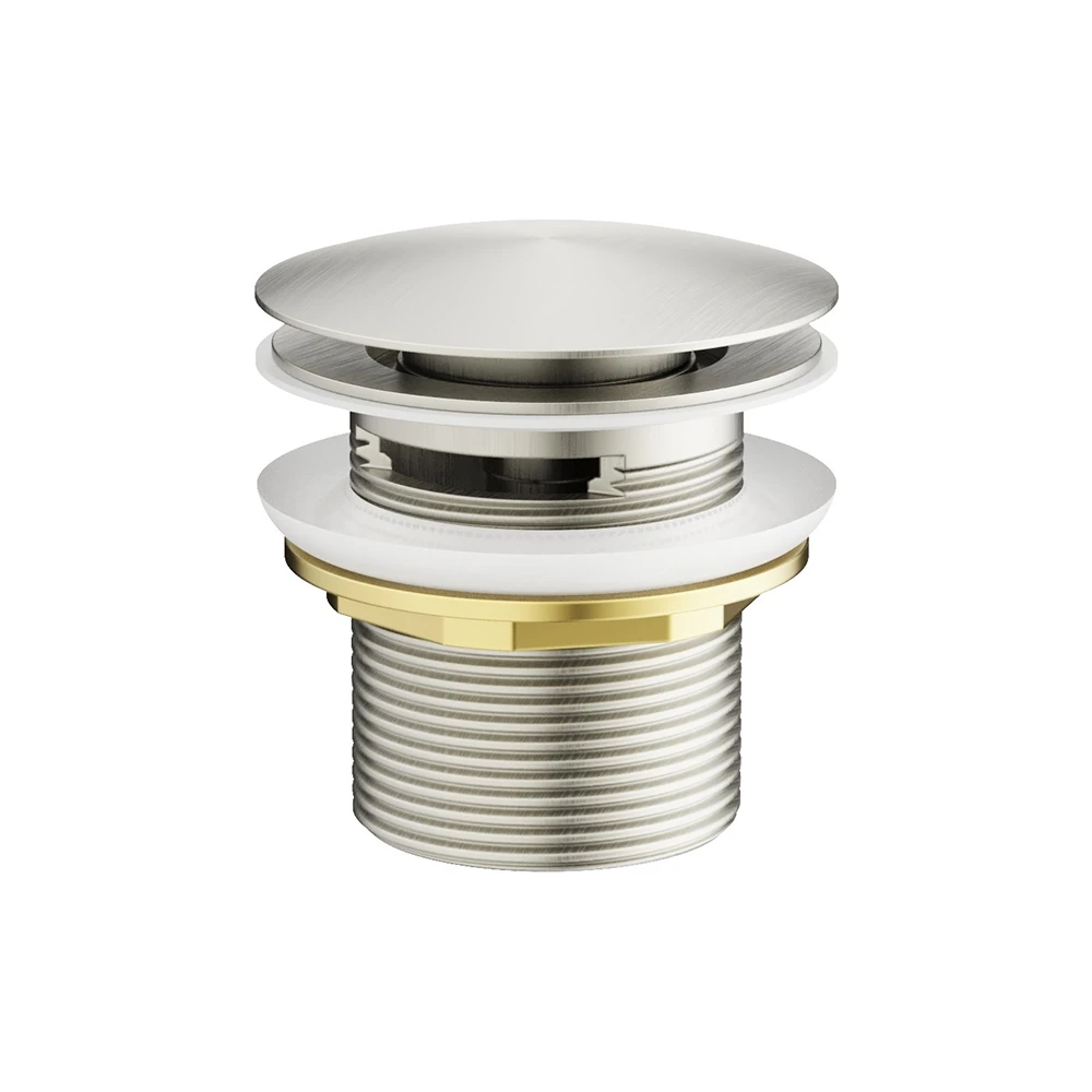 Crosswater Freestanding Bath Slotted Click Clack Brushed Nickel