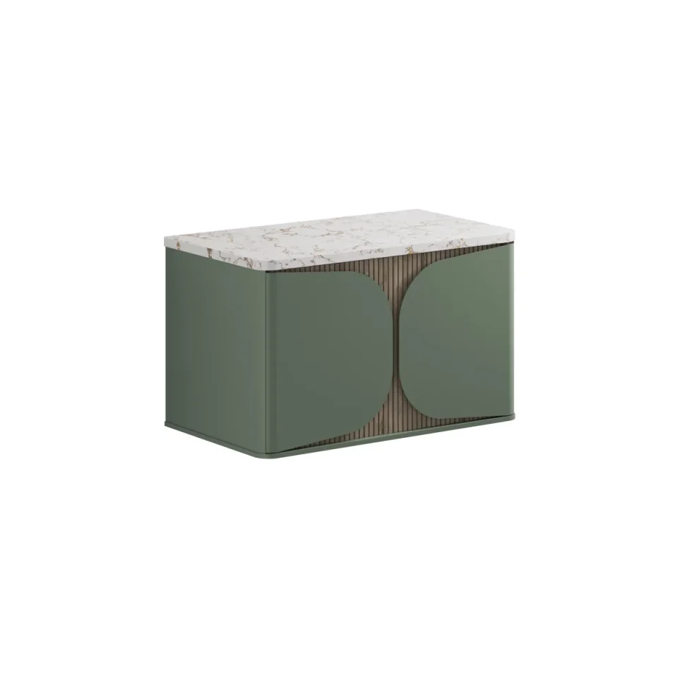 Crosswater Tamobour 800mm One Drawer Wall Hung Vanity Sage Green product image - Image 1