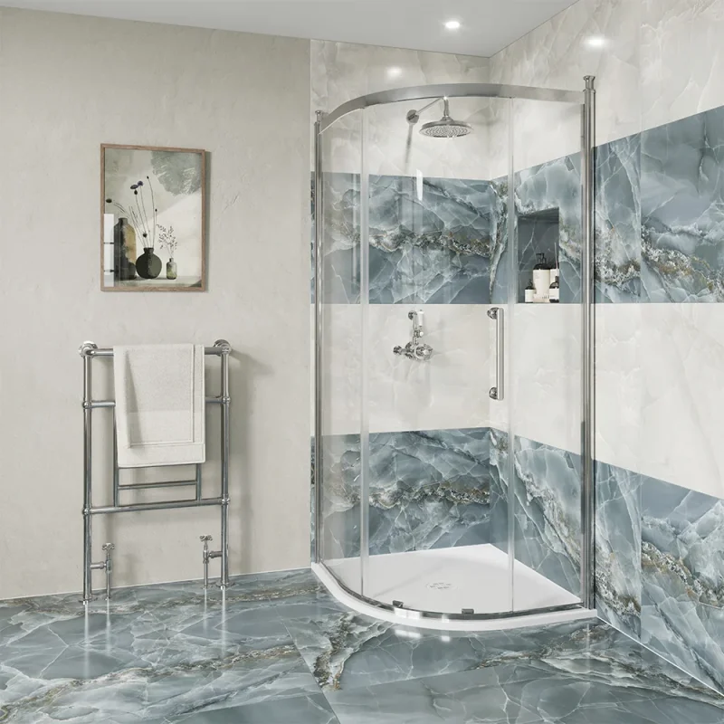 Burlington Classique Single Quadrant Door B 900 X 900 Fixed Panel Chrome product image - Image 1