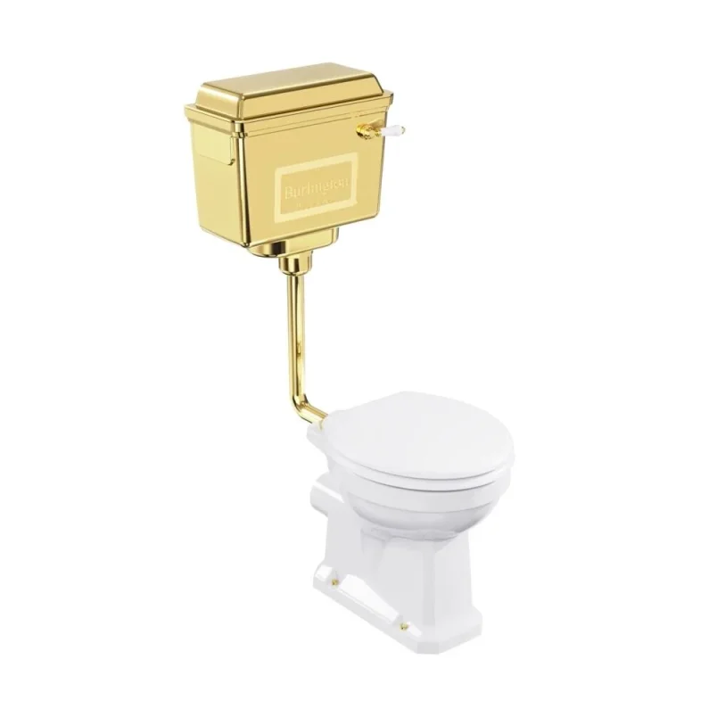 Burlington Gold Aluminium Low Level & Medium Level Cistern Including Lever Cistern Fittings detail view - Image 2