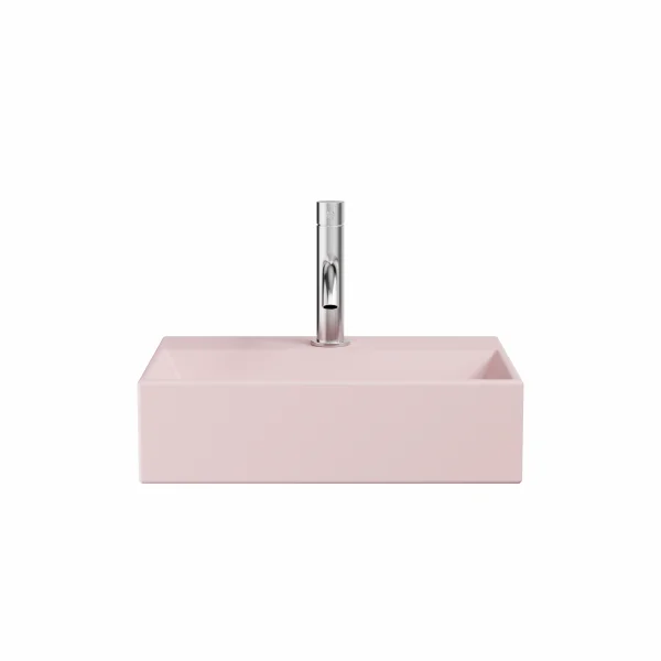 Crosswater Beck Cloakroom Basin Including Free Flow Waste 1 Tap Hole 400 x 300mm Pink Matt