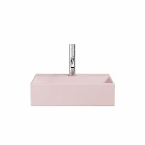 Crosswater Beck Cloakroom Basin Including Free Flow Waste 1 Tap Hole 400 x 300mm Pink Matt