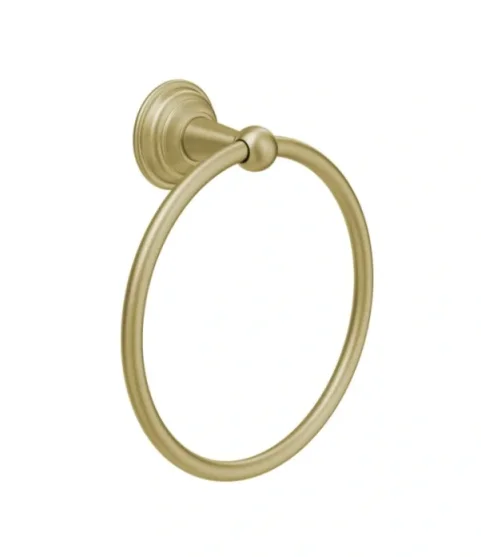 Crosswater Belgravia Towel Ring Brushed Brass detail view - Image 2