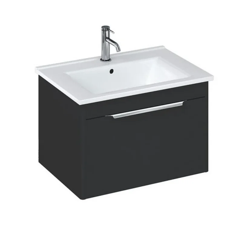 Britton Shoreditch Single Drawer Unit 650mm Matt Grey detail view - Image 2