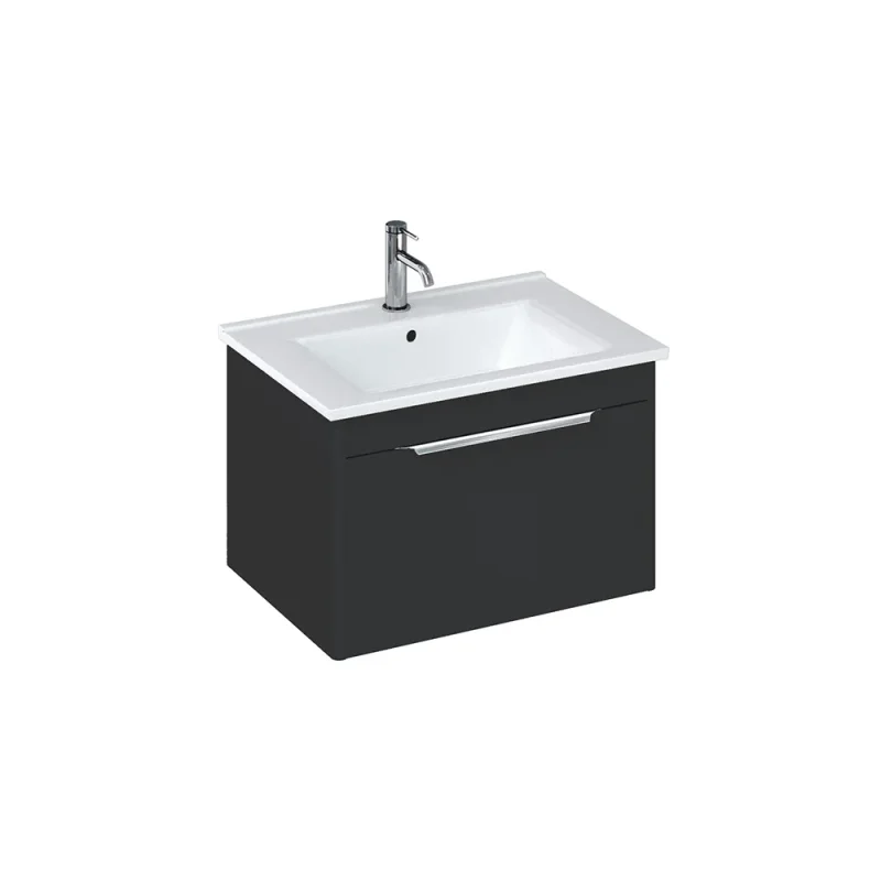Britton Shoreditch Single Drawer Unit 650mm Matt Grey product image - Image 1