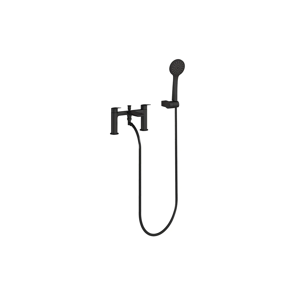 Britton Greenwich 2 Tap Hole Bath Shower Mixer Matt Black