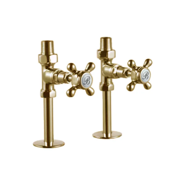 Burlington Straight Radiator Valve Brushed Gold
