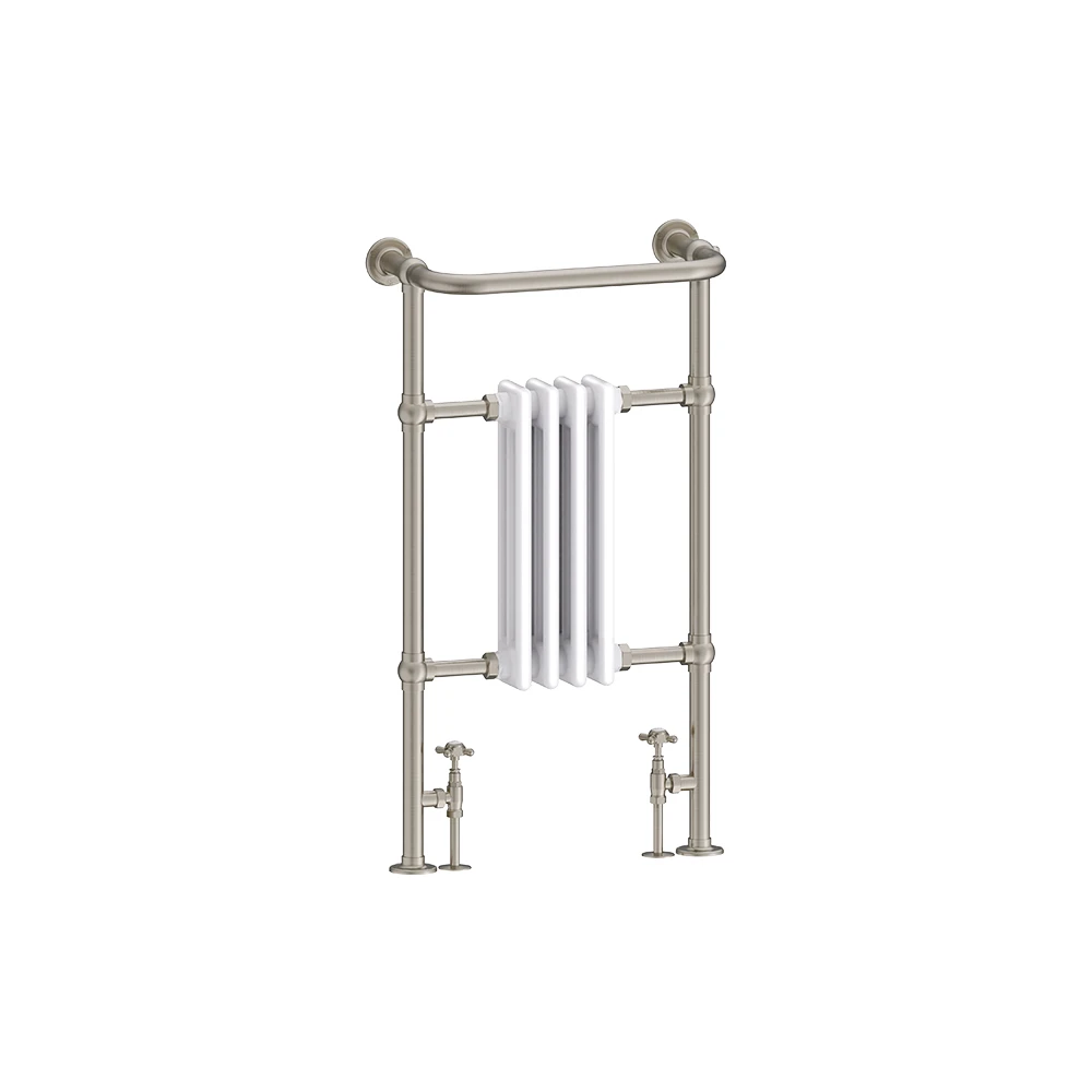 Burlington Bloomsbury Brushed Nickel/white Towel Warmer