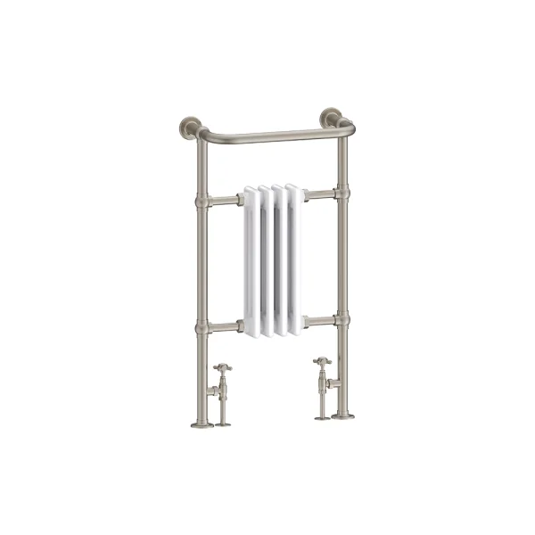 Burlington Bloomsbury Brushed Nickel/white Towel Warmer