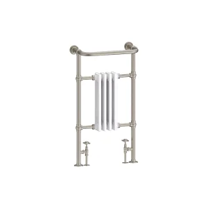 Burlington Bloomsbury Brushed Nickel/white Towel Warmer