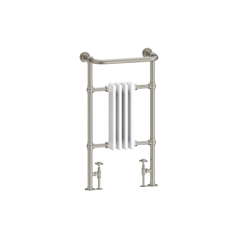 Burlington Bloomsbury Brushed Nickel/white Towel Warmer product image - Image 1