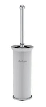 Burlington Freestanding Toilet Brush Holder Chrome detail view - Image 2