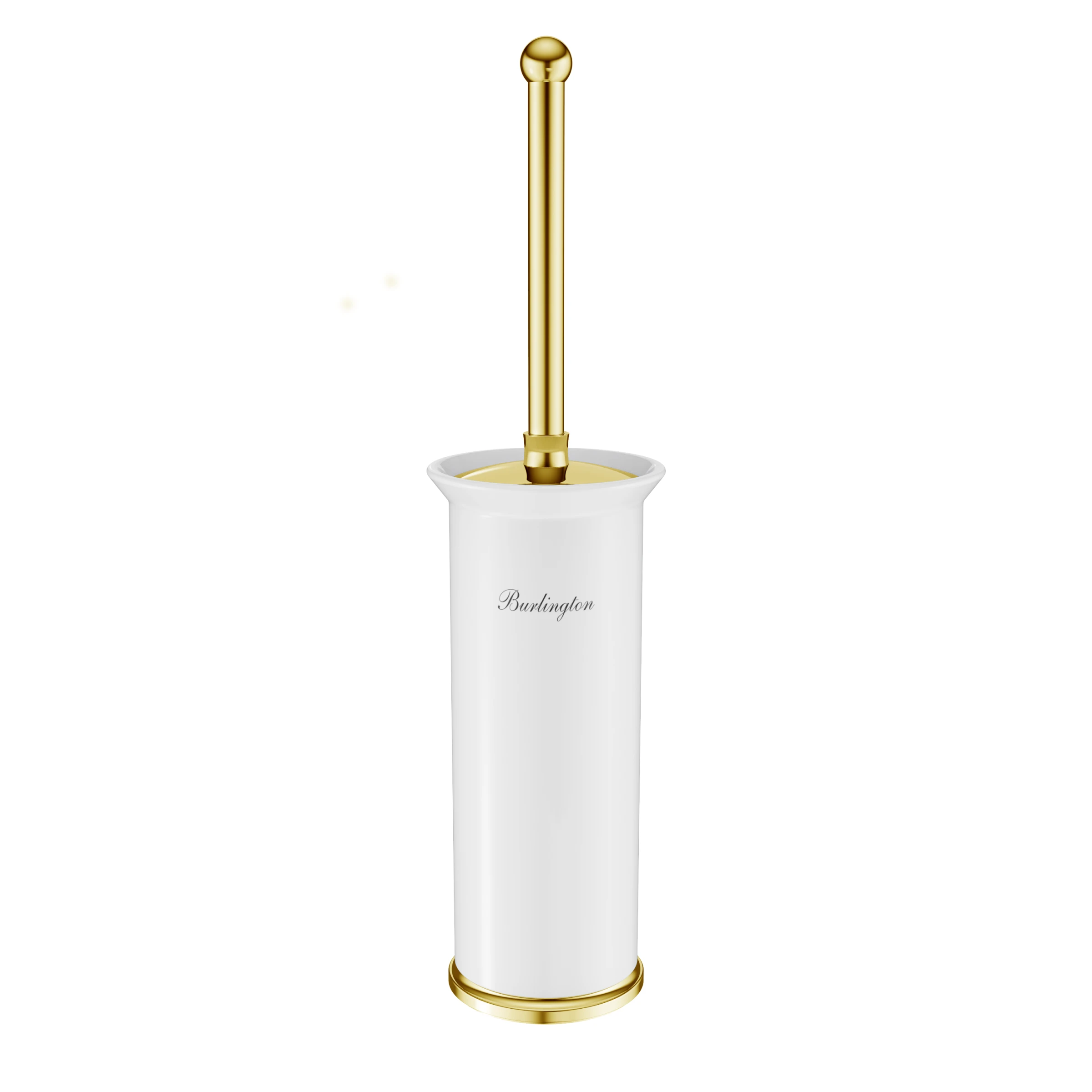 Burlington Freestanding Toilet Brush Holder Gold