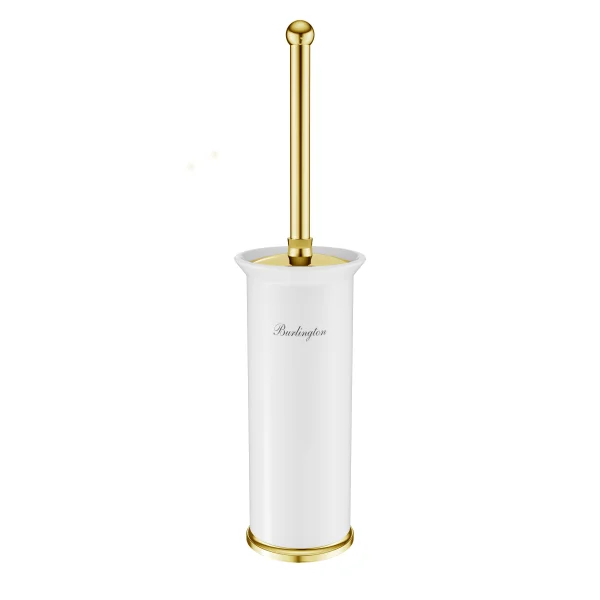 Burlington Freestanding Toilet Brush Holder Gold