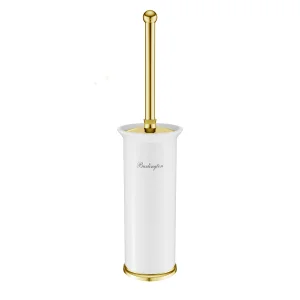 Burlington Freestanding Toilet Brush Holder Gold
