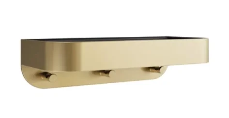 Crosswater Shower Basket Wall Mounted Black Insert Brushed Brass detail view - Image 2