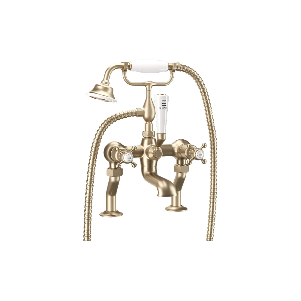 Crosswater Belgravia Crosshead Bath Shower Mixer Brushed Brass