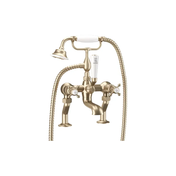 Crosswater Belgravia Crosshead Bath Shower Mixer Brushed Brass