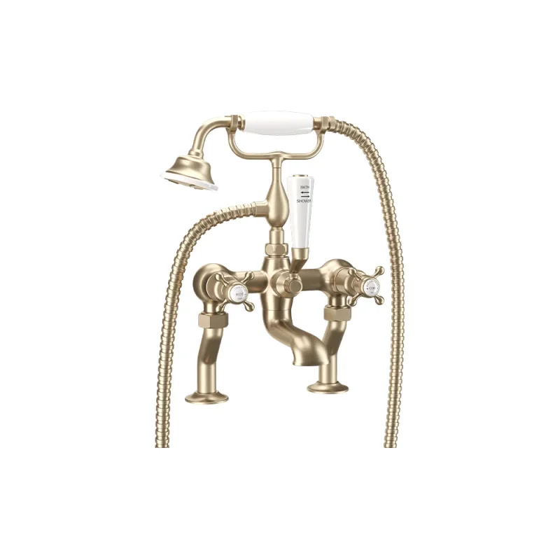 Crosswater Belgravia Crosshead Bath Shower Mixer Brushed Brass product image - Image 1