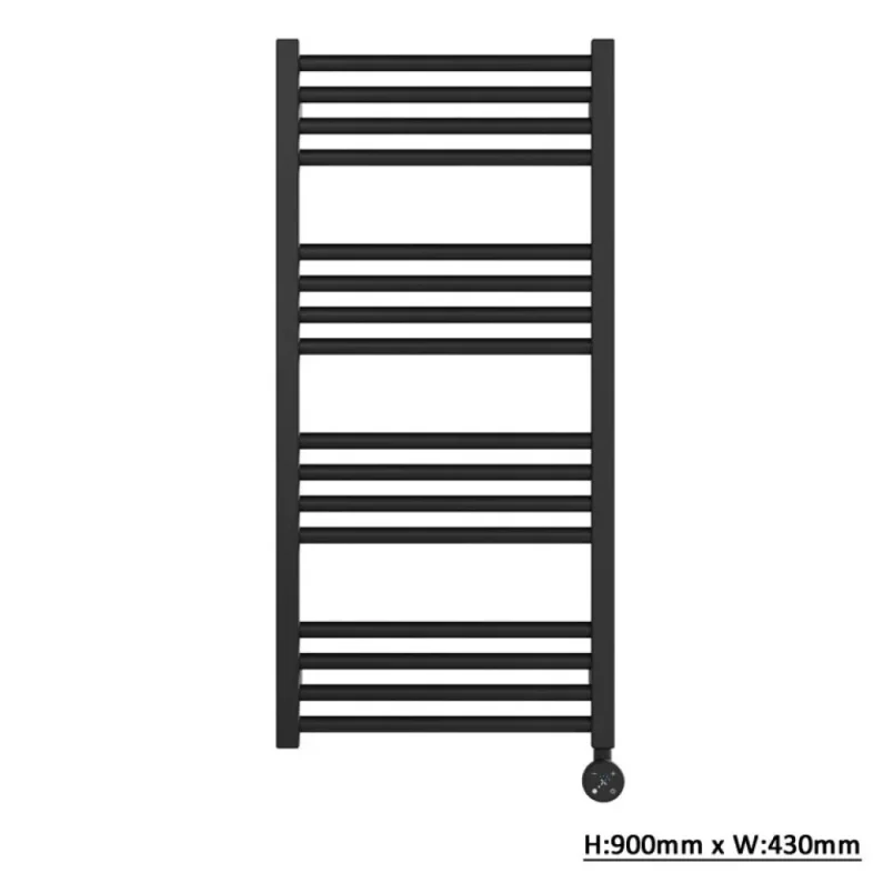 Crosswater MPRO Towel Warmer 430x900 All Electric Right Hand Matt Black detail view - Image 4