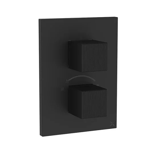 Crosswater Crossbox Limit 3 Oulet Trim & Levers Matt Black detail view - Image 2