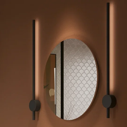 Crosswater Tranquil Pillar Light - Matt Black detail view - Image 2