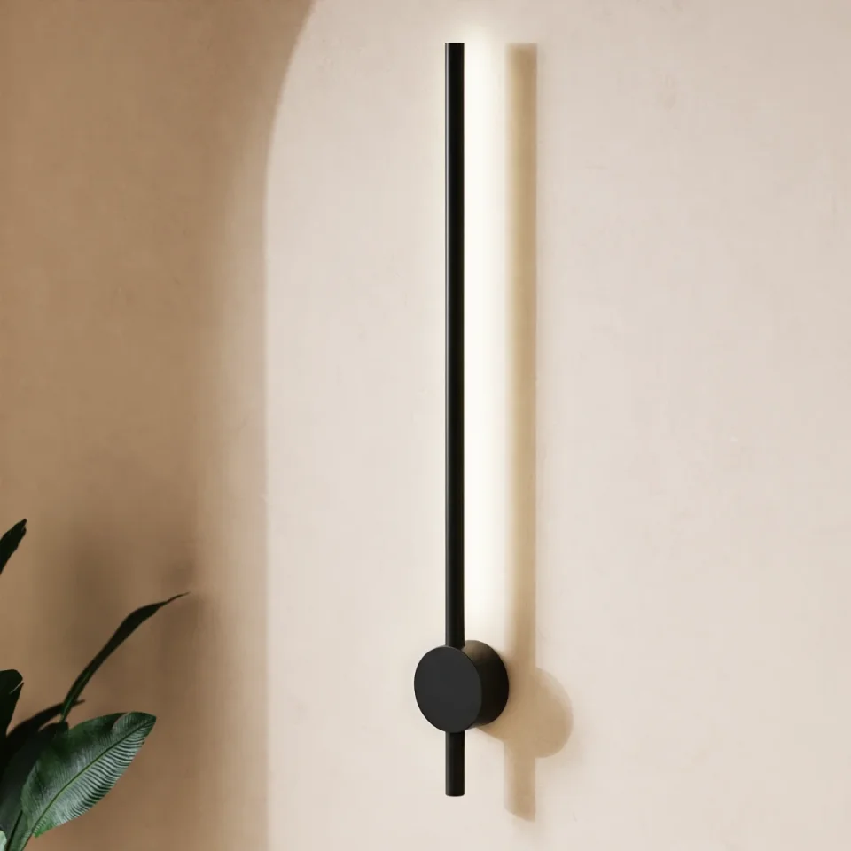 Crosswater Tranquil Pillar Light - Matt Black detail view - Image 4
