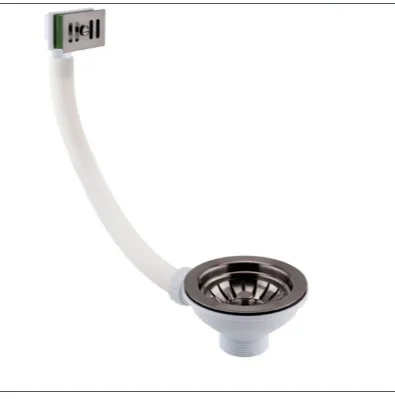 Just Taps Basket Strainer Waste Square Overflow Brushed Black