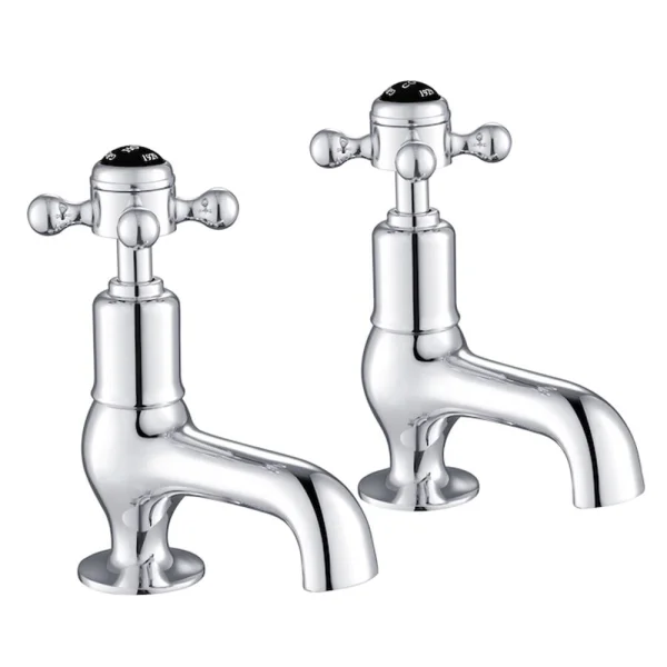 Just Taps Grosvenor Cross Cloakroom Basin Taps Matt Black
