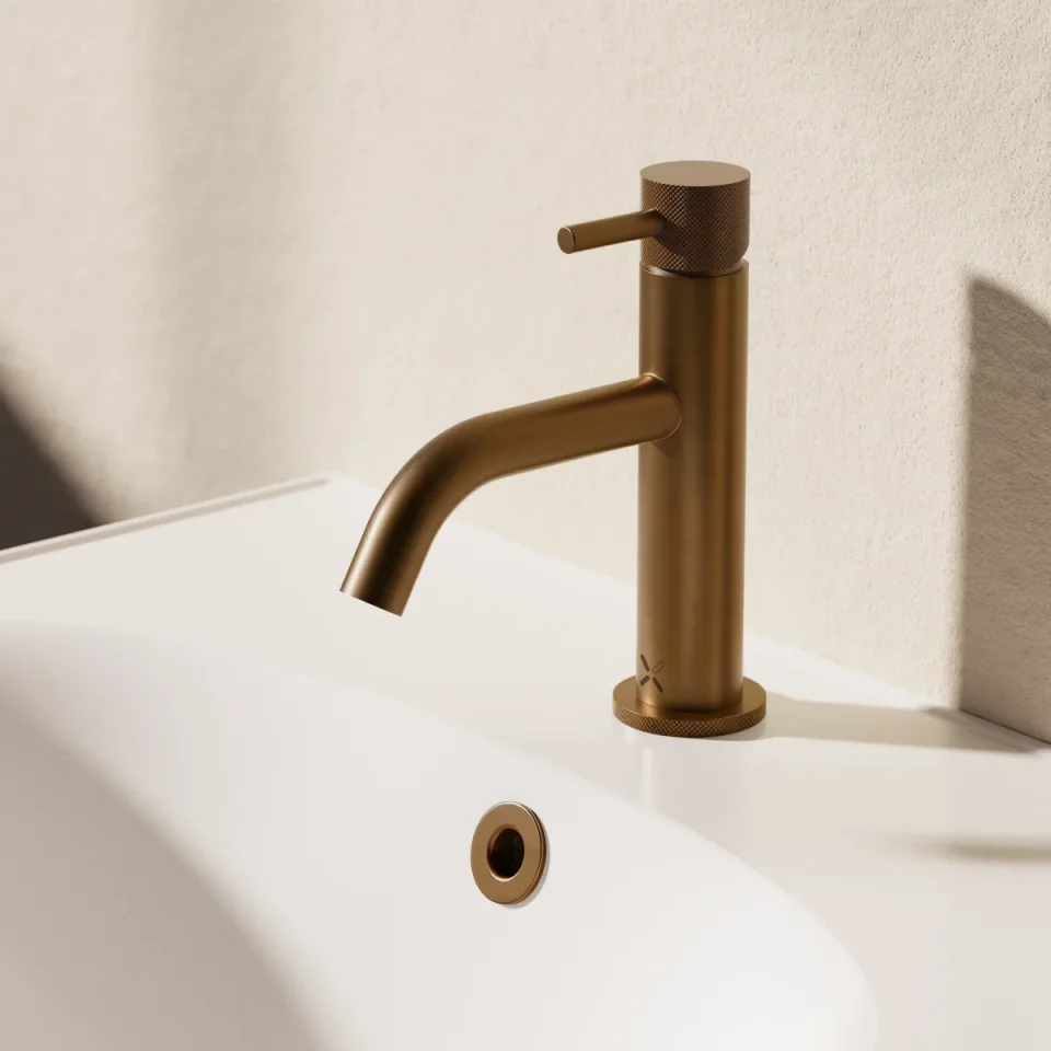Crosswater MPRO Knurled Basin Monobloc Brushed Bronze detail view - Image 5