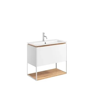 Crosswater Mada Shelf & Frame 700 Matt White detail view - Image 3