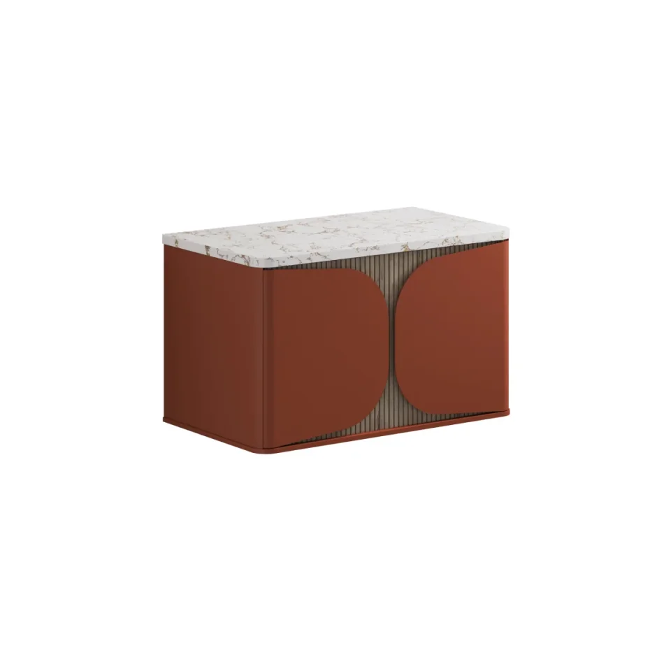 Crosswater Tamobour 800mm One Drawer Wall Hung Vanity Soft Clay product image - Image 1