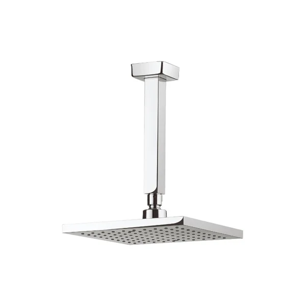 Crosswater Planet Fixed Head 200mm & Ceiling Arm Square Chrome