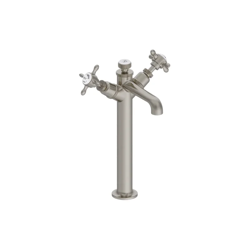 Burlington Guild Basin Tall Mono Deck Mounted Brushed Nickel product image - Image 1