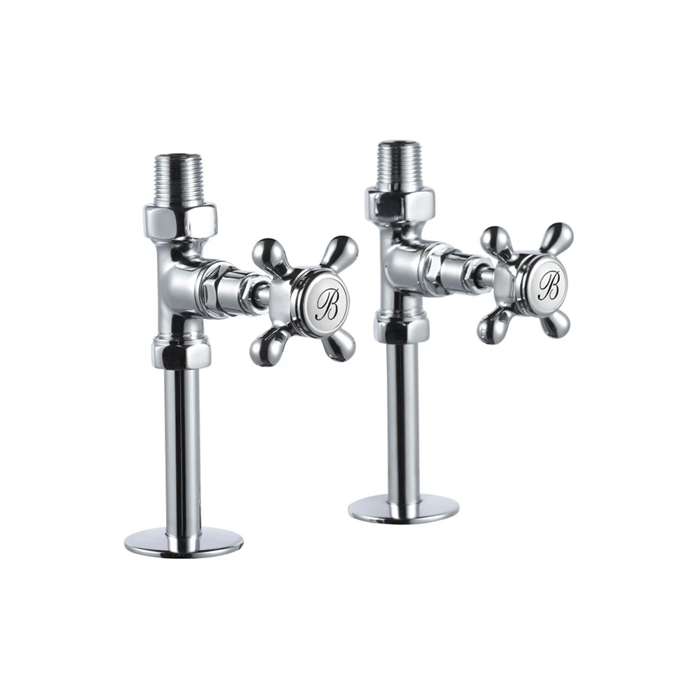 Burlington Straight Floor Mounted Rad Valve Chrome