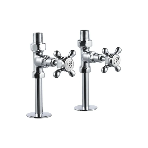 Burlington Straight Floor Mounted Rad Valve Chrome