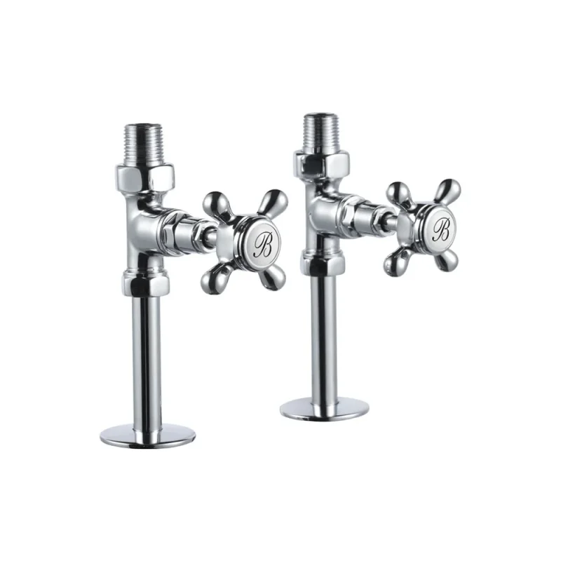 Burlington Straight Floor Mounted Rad Valve Chrome product image - Image 1