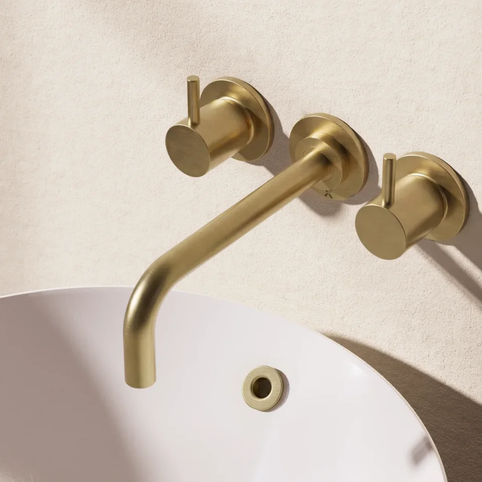 Crosswater MPRO Basin 3 Hole Trim Set Brushed Brass detail view - Image 3
