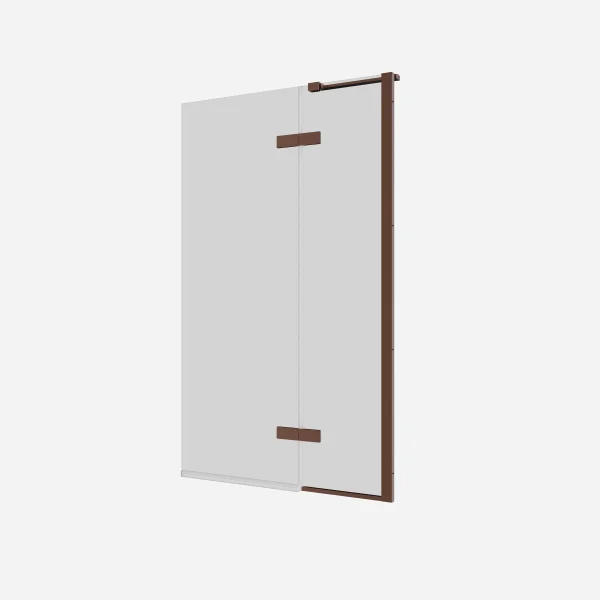 Crosswater Optix Hinged Bath Screen 90 Brushed Bronze Right Hand
