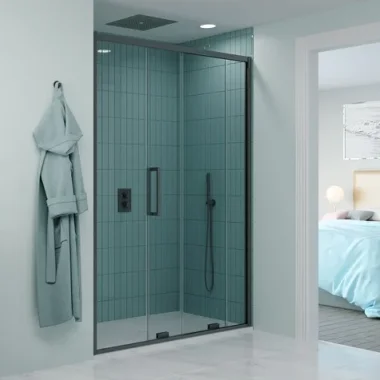 Crosswater Optix Soft Close SlidIng Door 1400 Slate detail view - Image 2
