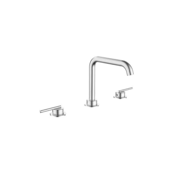 Crosswater 3ONE6 Lever Basin 3 Hole Set Deck Mounted Stainless Steel