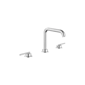 Crosswater 3ONE6 Lever Basin 3 Hole Set Deck Mounted Stainless Steel