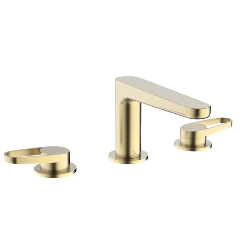 Crosswater Lazo Basin 3 Hole Set Brushed Brass detail view - Image 3